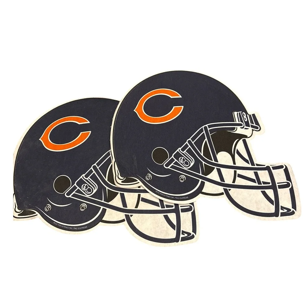 2 Chicago Bears NFL Football Helmet Cutout Wall Decor‎ Rico Industries Novelties